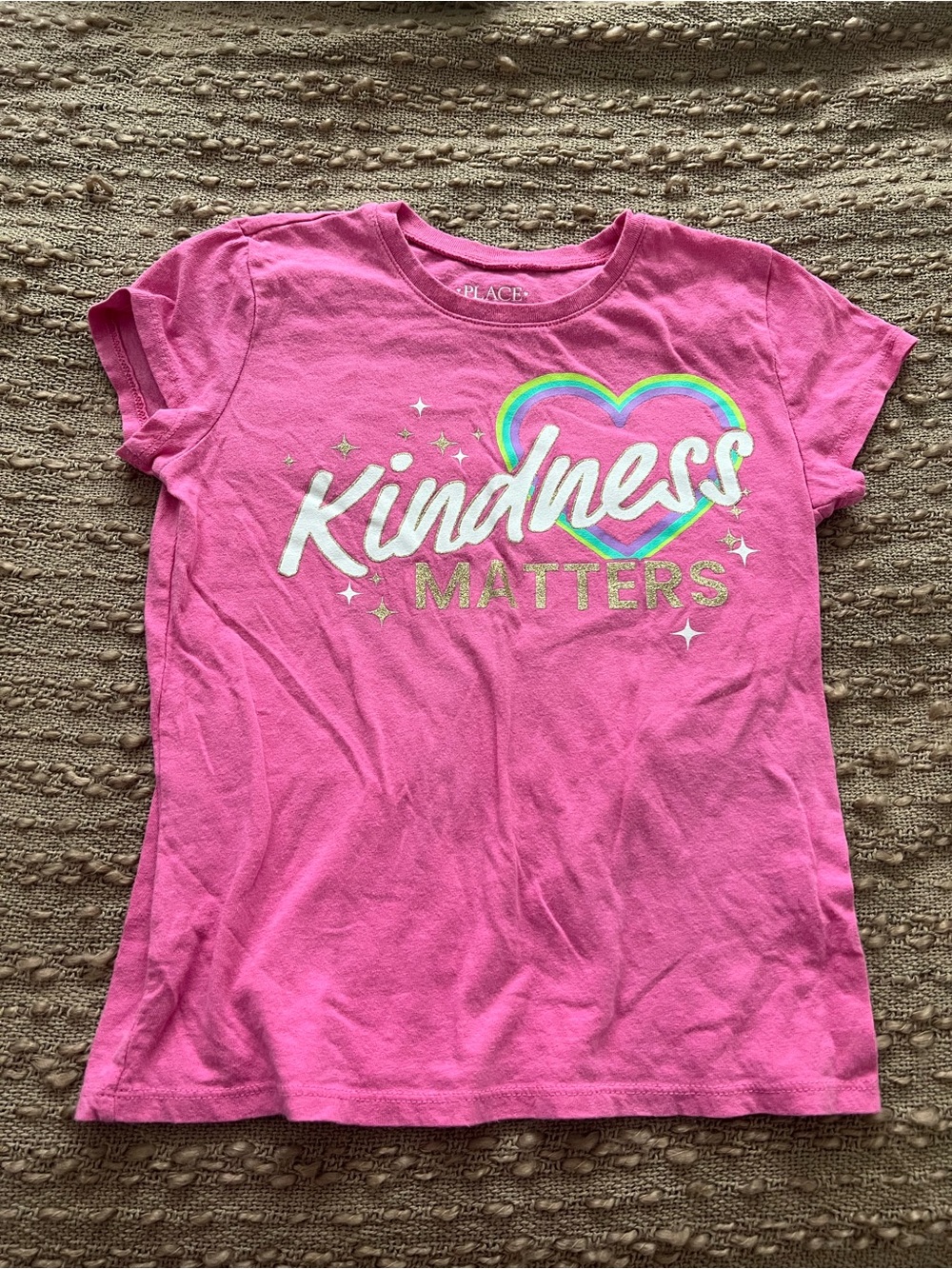 The Children's Place Pink 'Kindness Matters' Graphic Tee with Rainbow Heart